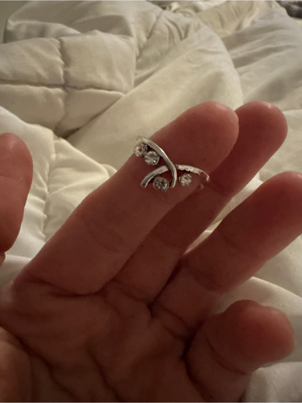 Silver Crystal Vine Ring - Women Jewelry